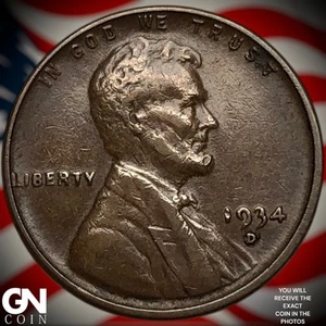 1934 D Lincoln Cent Wheat Penny Z6733 - Picture 1 of 2