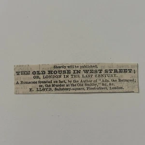 The Old House In West Street E Lloyd 1844 London Cliping SAI3-S7 - Imagen 1 de 2
