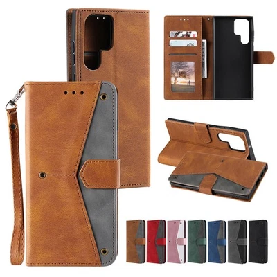 Funda tipo billetera de cuero abatible para teléfono Samsung Galaxy S24 S23 S21 S22 S21 Ultra Foto 1 de 4