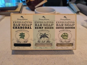 Tommy Bahama Exfoliating Soap 3-Pack Set Hemp Charcoal Coffee Grounds - Picture 1 of 1