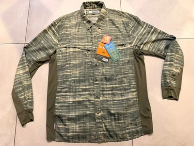 Simms Mens Fishing Shirt BugStoper Insect Shield Mountain Print Size Large - Image 1 of 4