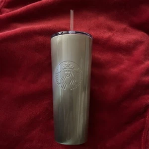 Starbucks Stainless Steel Silver Tumbler Cold Cup - 24 oz - Picture 1 of 4