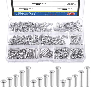 330Pcs M4x6/10/14/20/25 Aluminum Brazier Head Solid Rivets Length 6mm 10mm 14... - Picture 1 of 7