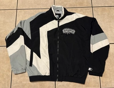 Vtg 90s Starter Black Label San Antonio Spurs Windbreaker Jacket XL Wembanyama - Image 1 of 4