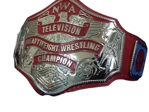 NWA Television Heavyweight Wrestling Championship Belt Replica RED Adult 2 MM - Picture 1 of 4