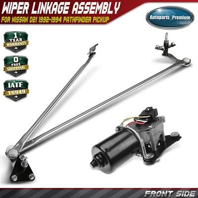Conjunto de acoplamiento limpiaparabrisas delantero con motor para camioneta Nissan D21 Pathfinder Foto 1 de 4