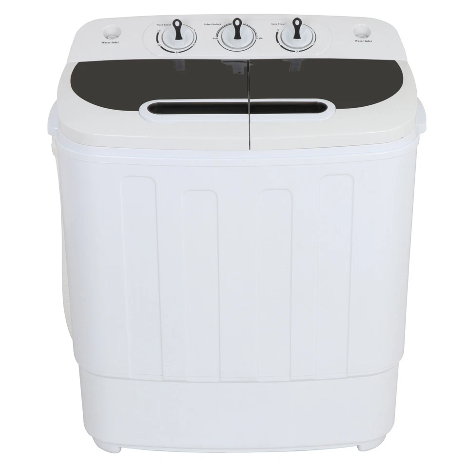 Portable Compact Twin Tub Wash Machine Washing&Spin Cycle 13Lbs Top Load Washer - Image 1 of 4