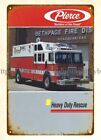1990 fire engine truck firefighting apparatus Heavy Duty Rescue metal tin sign