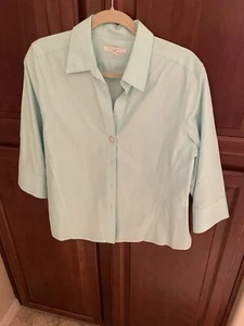Women’s Foxcroft shirt Aqua blue 16p Shirt - Picture 1 of 2