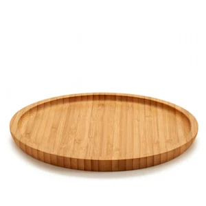 2 Stück Bambus Servierteller Pizzabrett Pizzateller Servierbrett 20cm 24cm Round - Bild 1 von 4