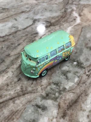 Disney Pixar CARS Diecast Fillmore VW Volkswagen Bus Groovy Love Peace - Image 1 of 4