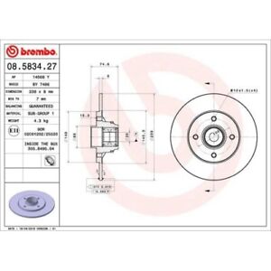 2 Disque de frein BREMBO 08.5834.27 PRIME LINE - With Bearing Kit