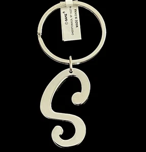 Letter S Keychain Silver Tone Metal Ganz Initial Key Ring Fob Gift - Picture 1 of 5