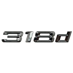 Silber Chrom 318d Auto flacher Buchstabe Zahl hinten Kofferraum Kofferraum Abzeichen Emblem für BMW - Bild 1 von 1