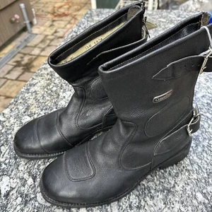 Gasolina Shortcut Motorcycle Boots Size 13E Leather, Lug Soles YKK Zip - Picture 1 of 9