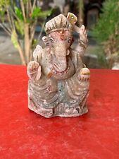 18's Antique Hand Carved Stone Marble Hindu God Ganesha Idol Statue Figurine 3"