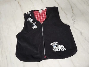 Disney Kids' Fleece Vest - Polyester, Black, Size XL, Dalmatian Embroidery - Picture 1 of 10