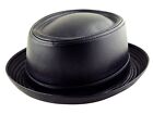 PORK PIE HEISENBERG BREAKING BAD Style Porkpie Trilby Hat Cap Faux Leather Black