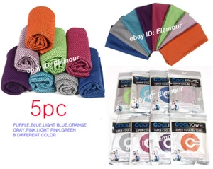 LOTE AL POR MAYOR DE 5 PIEZAS Toalla de enfriamiento de hielo para deportes entrenamiento fitness gimnasio yoga pilates - Imagen 1 de 33