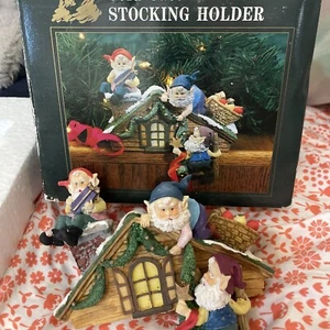 Vtg O’well Christmas Elf Cold Cast Hand Crafted Stocking Holder Collectible Mm64 - Picture 1 of 10