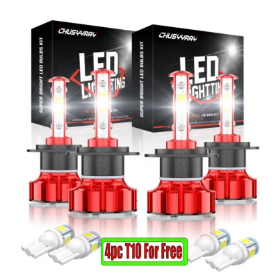 For Mercedes-Benz C250 C300 C350 - 4X Combo Headlight High & Low Beam LED Bulbs - Image 1 of 4