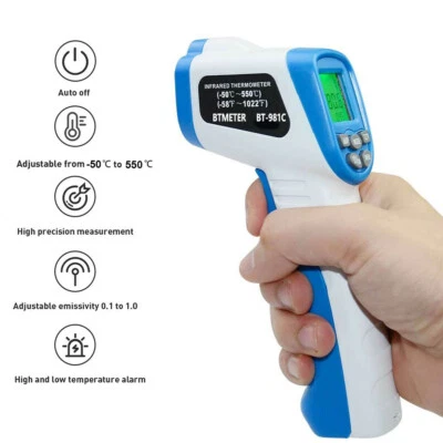 BTMETER Laser Infrarot Thermometer IR Pyrometer Temperaturmessgerät 50 +550°C