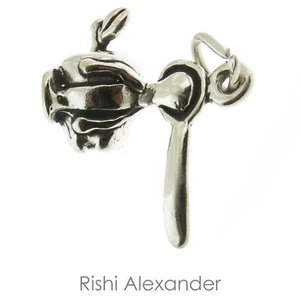 925 Sterling Silver Apple Honey Spoon Charm American Made - Picture 1 of 2