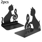Heavy Duty Metal Bookends Book Ends Office Stationery Book Divider - Cat Musical