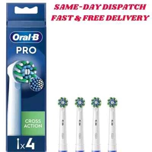 Oral-B Pro Cross Action Toothbrush Heads White Pack of 4 Heads | UK SELLER - Picture 1 of 2