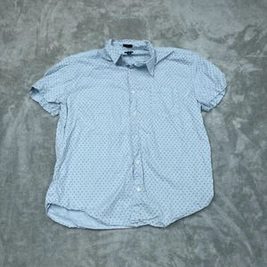 J.Crew Mens Slim Fit Flex Washed Button-Up Short Sleeve Shirt XL Light Blue 6082 - Picture 1 of 8