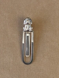 Italy Sterling Silver 925 Three Dimensional Dog Design Bookmark - Picture 1 of 12