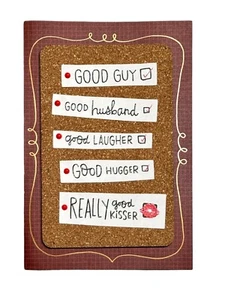 Premium Funny BIRTHDAY Card FOR HUSBAND, Good Guy Hugger Kisser by Hallmark + ✉ - Picture 1 of 12