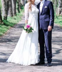 Brautkleid / Hochzeitskleid (NP 1200€) Ivory / Elfenbein - Gr. 38-42 - Seide - Bild 1 von 7