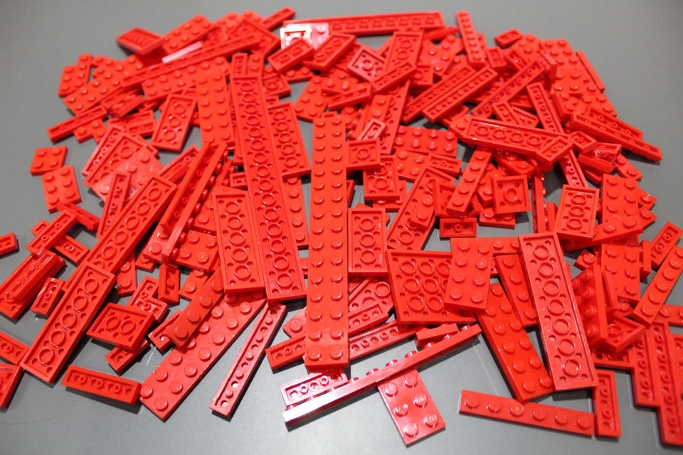 LEGO 200 Platten Plates einreihig zweireihig rot red #3943 - Bild 1 von 1
