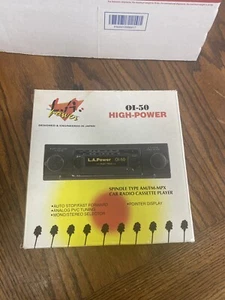 Old School Vintage Car Radio Cassette Player SPINDLE TYPE System LA Power 01-50 - Picture 1 of 8