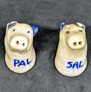 Juego de Sal y Pimienta Coleccionables Cerdo Pal And Sal Juego Vintage Hecho a Mano - Imagen 1 de 6