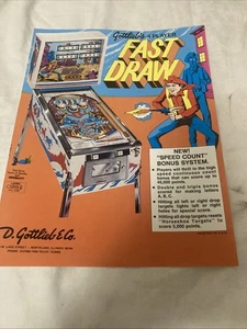 Gottlieb Pin Ball Publicidad/Volante -Fast Draw Pin Ball EE. UU. - Imagen 1 de 5
