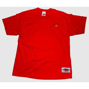 Wilson Athletic Wear Short Sleeve T-Shirt Men Large USA 100% Cotton Red - Picture 1 of 6