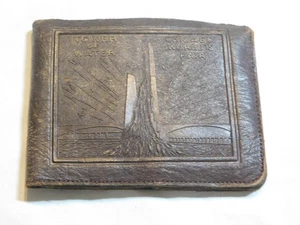 VINTAGE GELDBÖRSE ALT LEDER GELD BARGELD GELD GELD GELDHALTER WELTAUSSTELLUNG CHICAGO 1933 - Bild 1 von 13