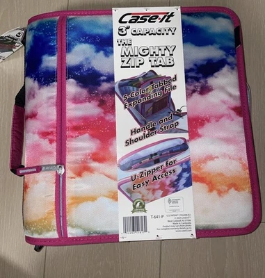 Case It Mighty Cremallera Tab Cremallera Carpeta 3” Anillo Capacidad Organización Archivos con Correa Foto 1 de 4