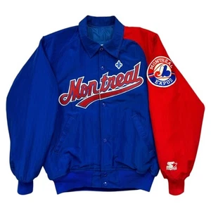 VTG 90s MLB MONTREAL EXPOS STARTER DIAMOND COLLECTION JACKET SIZE M MADE IN USA - Picture 1 of 7