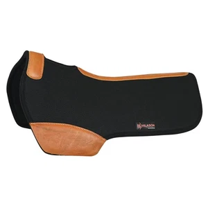 Almohadilla de silla de montar de caballo de fieltro de lana occidental Hilason 67HS con cuero desgastado - Imagen 1 de 8