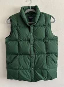 Lands' End Dark Green Youth/Kids Goose Down Snap-Up Puffer Vest Size L (14-16) - Picture 1 of 12