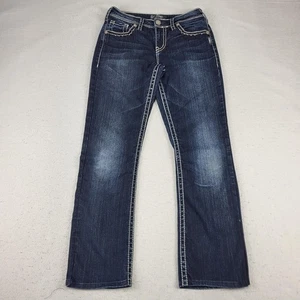 Jeans argento Natsuki flap jeans donna 28x28 lavaggio scuro bootcut etichetta 28x31 - Foto 1 di 23