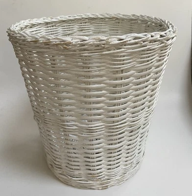Подлинная белая плетеная мусорная корзина 10 дюймов - Изображение 1 из 4