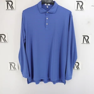 Herren Poloshirt Peter Millar Golf Langarm Blau Größe XL Performance Stretch - Bild 1 von 9