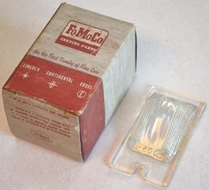 NOS 1959-1962 Ford matrícula luz lámpara lente de vidrio (FL-60), 1959-1960 Edsel - Imagen 1 de 6