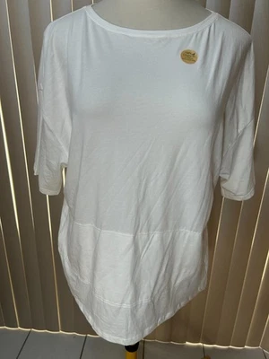 Felina Pijama Top L Dormir Relax Camisa Canguro Bolsillo Algodón Orgánico Blanco Foto 1 de 4