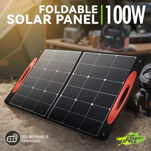 Foldable Portable Stand 100W Power Supply Camping Travel Emergency Solar Panel - Picture 1 of 6