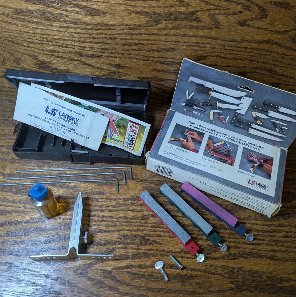 Vintage Lansky Sharpeners System – 1990 LK003 – Complete w/ Original Box - USED Foto 1 de 4